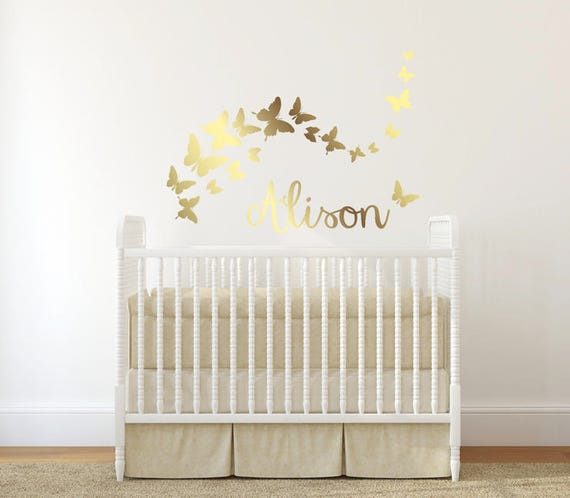 Or Papillon Sticker Prenom Bebe Fille Room Decor Floral Mural Etsy Or Papillon Sticker Prenom Bebe Fille Room Decor Floral Mural Etsy