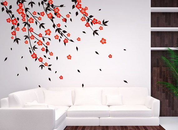 Cherry Blossom Tree Wall Decal Wall Stickers For Bedrooms Etsy