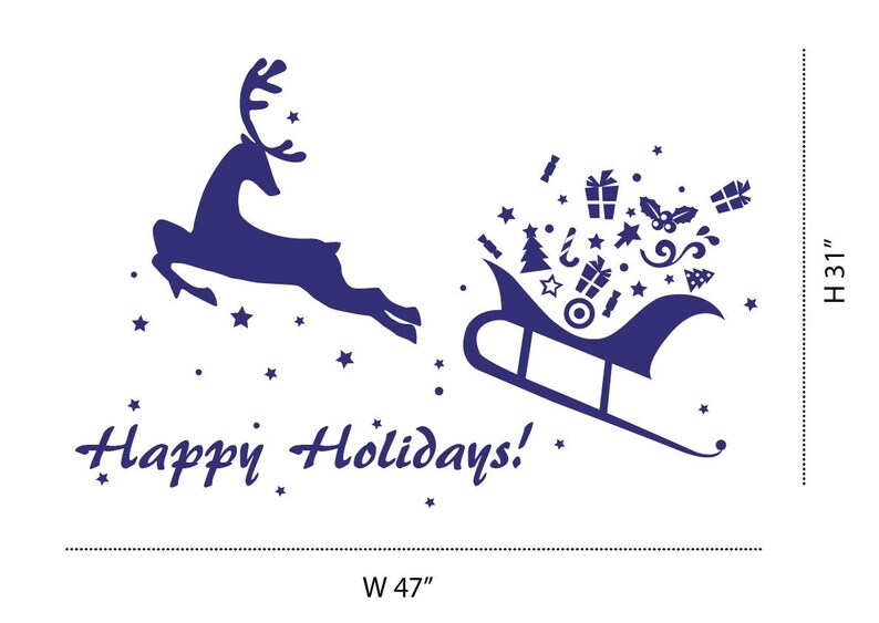 Holiday Rain Deer Decal Holiday wall Decals for Walls Christmas Decals Stickers for Walls Stick on Wall Art DecalIsland ChristmasDeer Decal