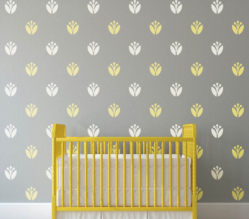 Pattern Vinyl Art Tulip Wall Pattern Decals for Baby Nursery Etsy