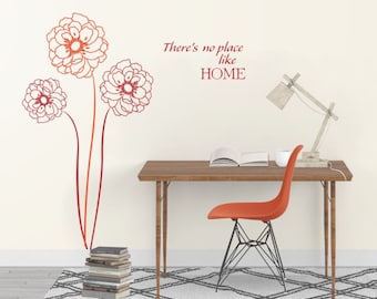 Quote decal Flower Decals for Walls Stickers for Walls Family Room Wall Stickers for Bedrooms Stick on Wall Art - Modern Flower SD 063