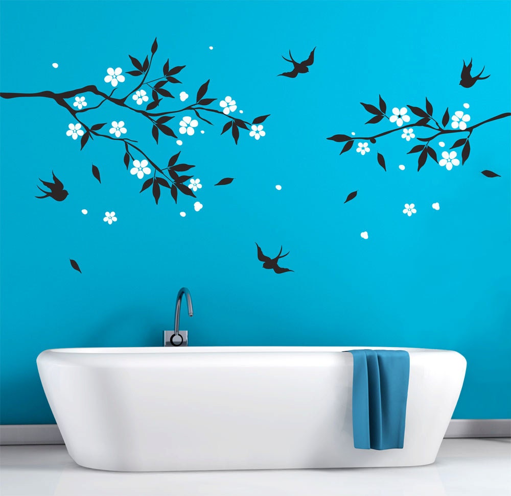 Bathroom Wall Decals Vinyl Art Natural Tree branch with Etsy