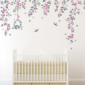 Vinyl Art Tree Branch with birds Baby Room Designs Wall Sticker Decals Home Decor Art by DecalIsland-Tree Branch and birds wall decal SD 029