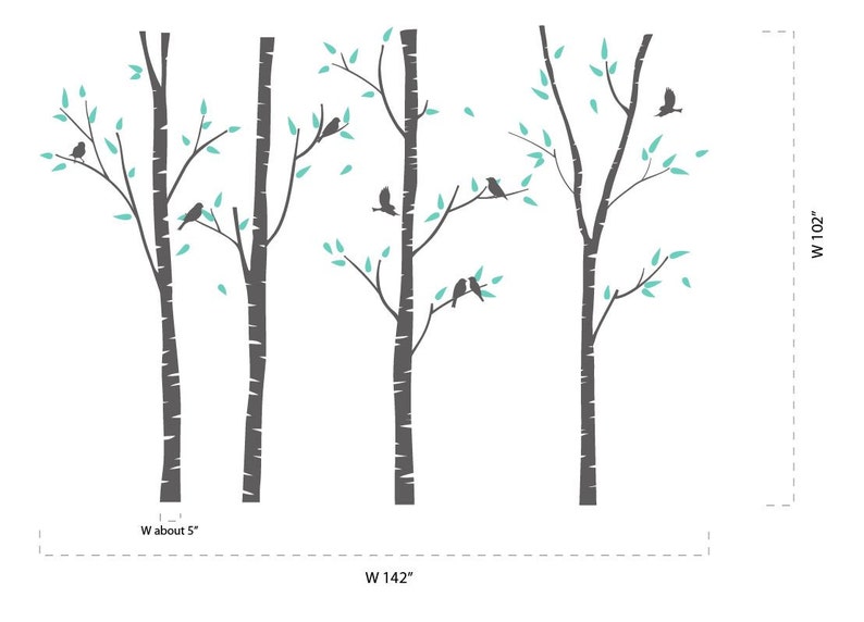 Stickers Muraux Arbre Vinyle – Décor Salon Birch – Autocollant Grand Format T5C