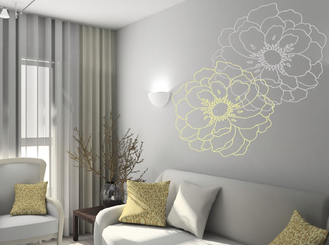 Modern Flower Wall Decals for Walls Stickers for Walls Stylish Etsy