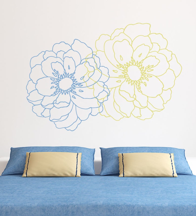 Modern Flower Wall Decals for Walls Stickers for Walls Stylish Etsy