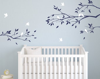 Wall Decals for Nursery Baby Room Designs Tree Branch with birds Wall Sticker Decals Home Decor Art by DecalIsland -  Tree Branch SD 019