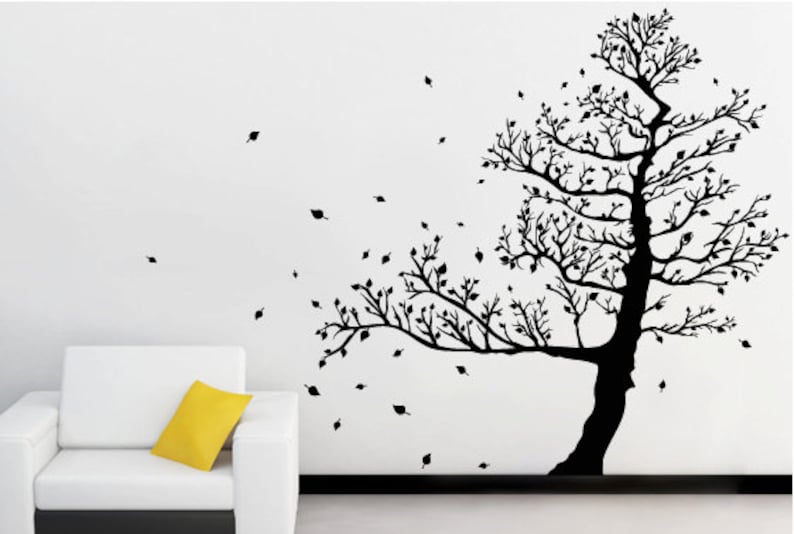 Réaliste arbre Stickers pour murs avec des feuilles de mur autocollant ...