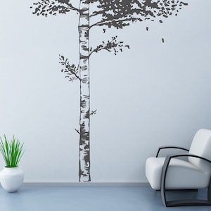 Realistic Birch Tree Wall Decal Wall Stickers for Bedrooms Stick on wall Art by DecalIsland - Realistic Birch Tree Wall Decal SD 028