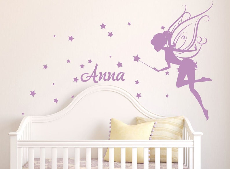 star wall sticker girl name wall decal flower fairy decals Fairy Wall Decal fairies wall decal 079 fairy wall decals disney wall decal