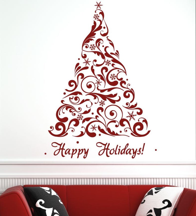 Christmas Tree Decal Holiday Wall Decals for Walls Christmas Etsy