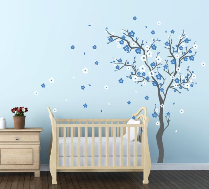 Baby Boy Nursery Ideas Cherry Blossom Wall Decal Sticker Decals Home Decor Art By Decalisland For Kids Rooms Sd 021