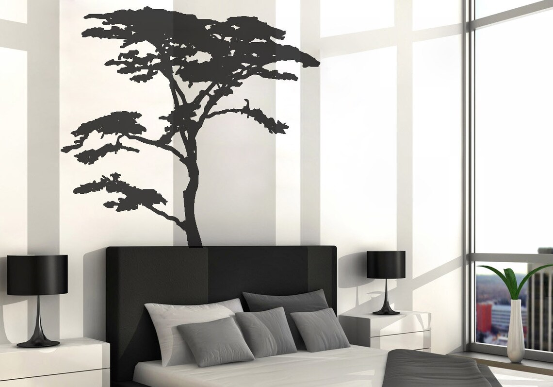 Vinyl Art Decal Realistic African Tree Wall Sticker Decals Etsy