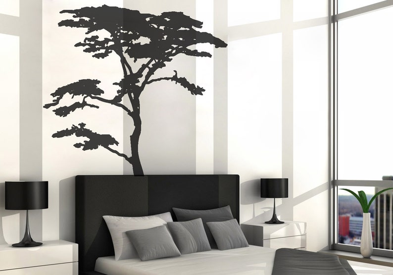 vinyl art decal realistic african tree wall sticker decals | etsy