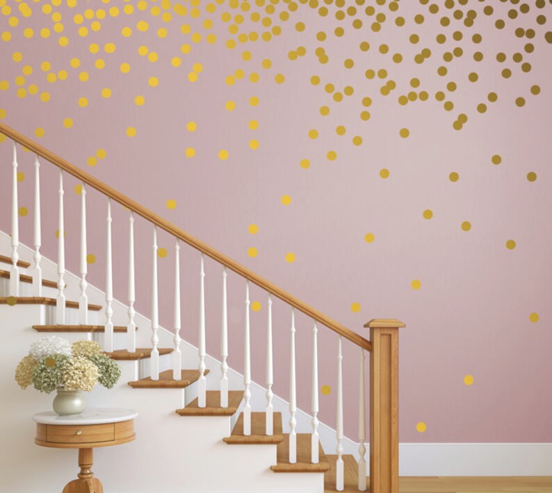 Gold polka dot decalsgold polka dot wall decalbedroom Etsy