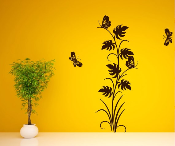 Kiwistar Grande Falter Fiori Adesivo da Parete in 6 Taglie – Wall Sticker Wall Sticker, 73_Dunkelgrau, 120 x 110 cm