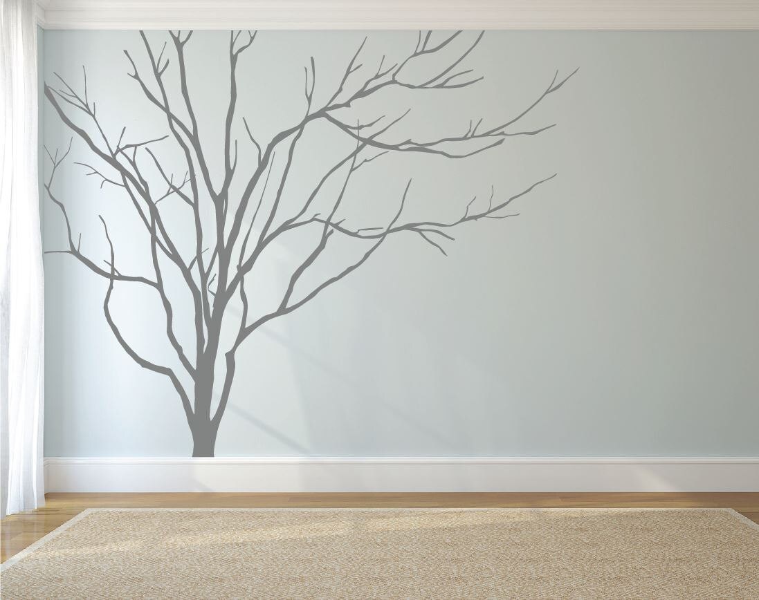 Vinyl Art Realistic Winter Tree Branch Stick on Wall Art Wall Etsy