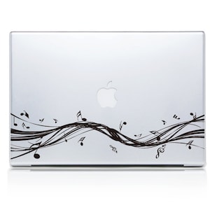 Mac Decals Mac Book Decal Mac Book Sticker Decals Laptop decals iPad sticker by DecalIsland - Cool Lines with Music Notes Sticker Decal