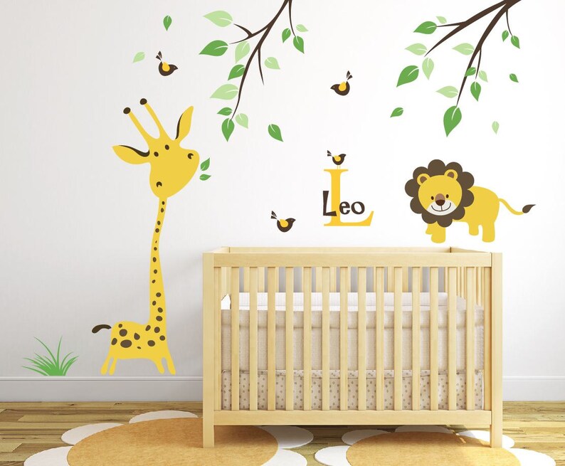 Giraffe Wall Decal Jungle Safari Wall Decal Baby Nursery Ideas Etsy