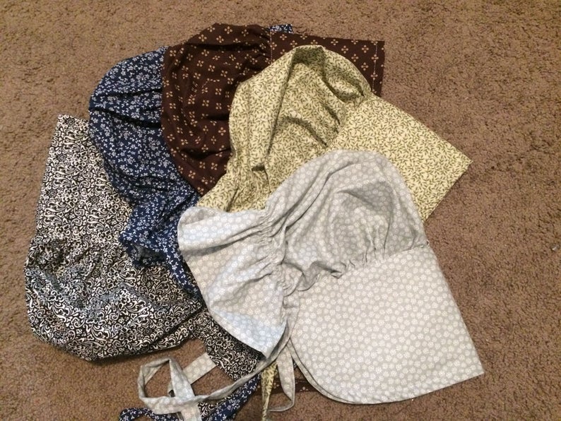 Calico pioneer bonnets.