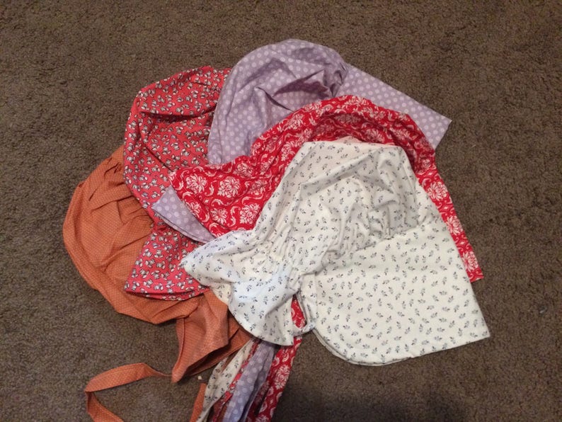 Calico pioneer bonnets.