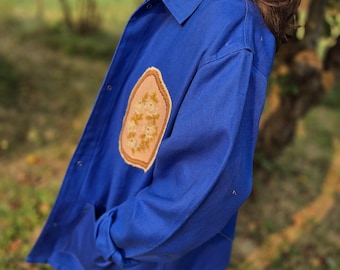 Blaue Gobelinjacke