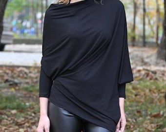 Tops de mujer / Túnica asimétrica / Top de manga larga / Regalo para ella