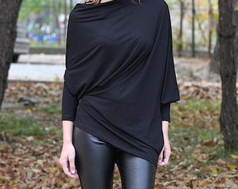 Tops de mujer / Túnica asimétrica / Top de manga larga / Regalo para ella