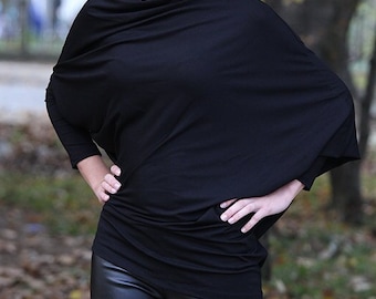 Tops de mujer / Túnica asimétrica / Top de manga larga / Regalo para ella