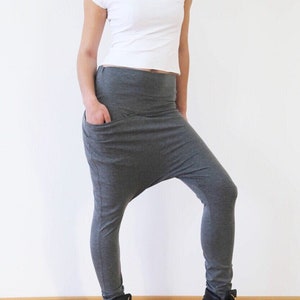 Gray Harem Pants / Dropped Crotch Pants / Harem Pants Madrid