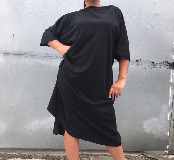 knee length dresses for ladies TA3 Notchy Long Sleeve Midi Dress - Contour Black/Oat - L