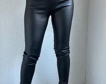 Black All Leather Leggings Eco Leather Pants by Aakasha_a05162 - Etsy