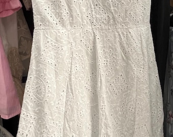 White Cotton Dress Summer Dress Lace