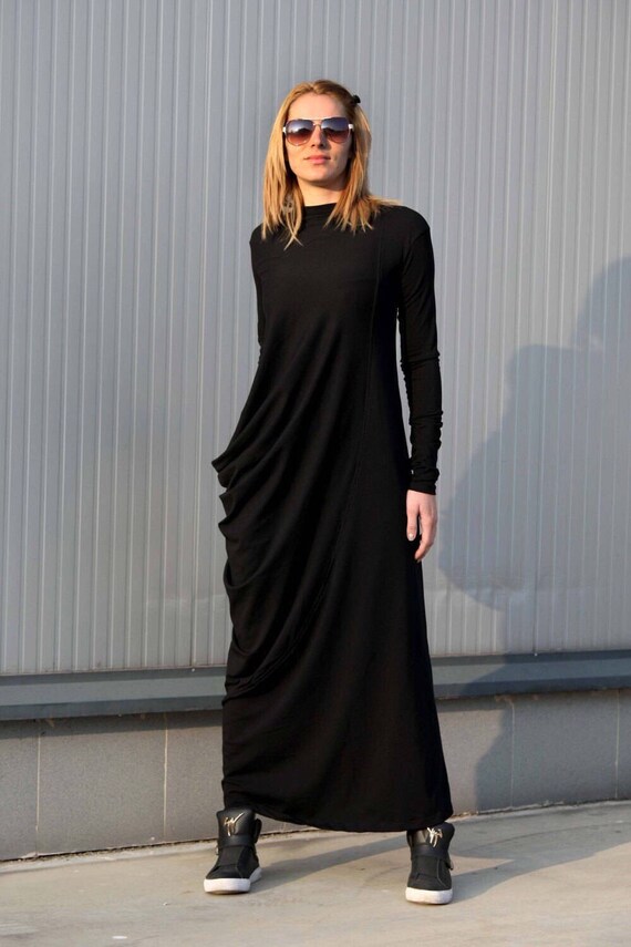 knit maxi dress brown Liliane Brown Ruched Knit Maxi Dress