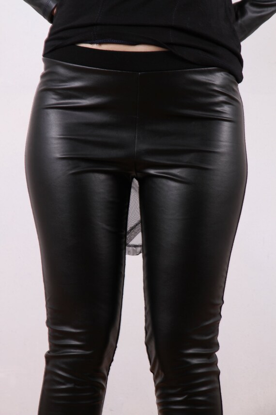 pleather black pants