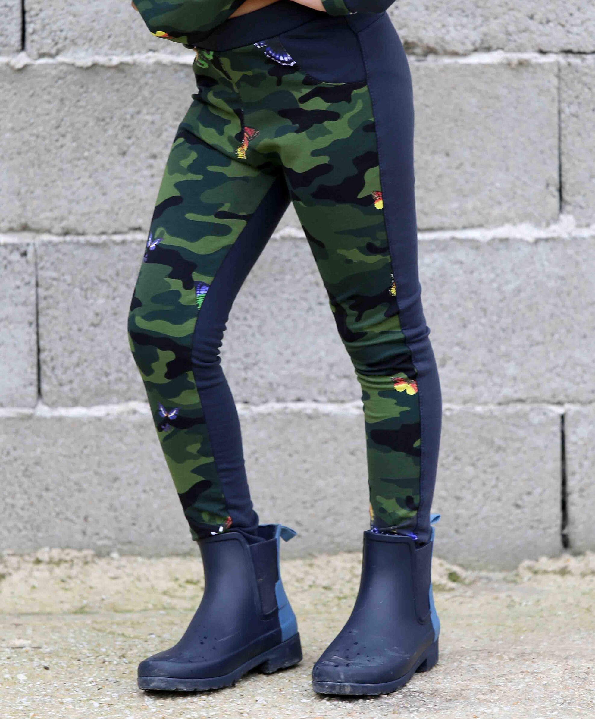 Green Camouflage girls pants with butterflies Military Pants Etsy