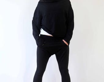 Pantalones harén con entrepierna caída