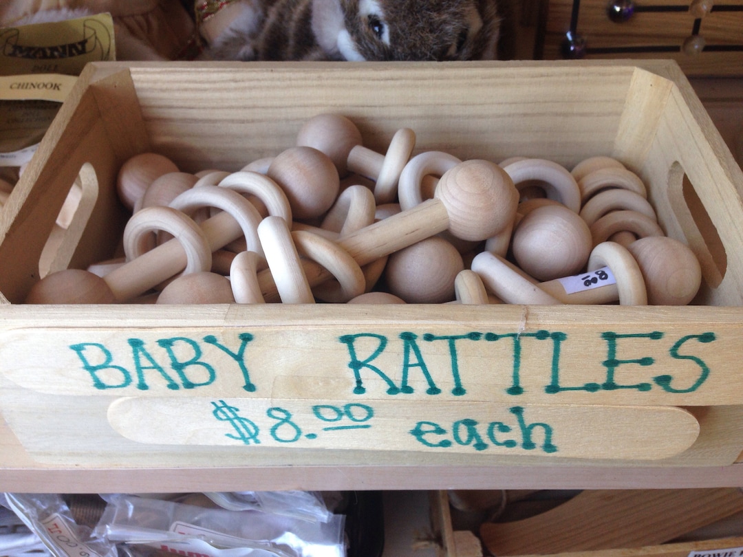 Wood Baby Rattle - Handmade Natural Organic Toy - Etsy