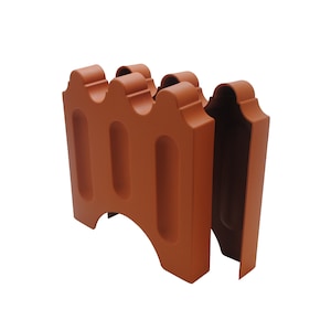 Garden Border / Lawn Edging Panel. Decorative Top. Plastic, Terracotta Colour. UK Made (X8171) Free UK Postage