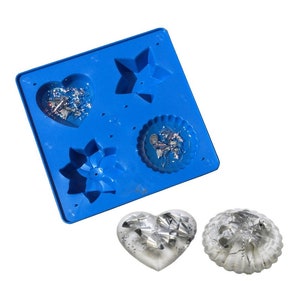 Proops Resin Mould Mold Tray, Heart, Star, Flower, Ridged Dome. Casting, Craft, Decorative. (S7290) Free UK Postage.