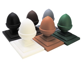UK MADE. GT0013 Free UK Delivery 1 x Linic Black Acorn Fence Top Finial /& 4 Fence Post Cap