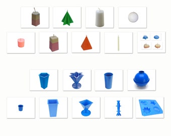 Set of 4 Candle Moulds 1 x Tray 1 x Pillar 1 x Sphere S7553 1 x Pyramid