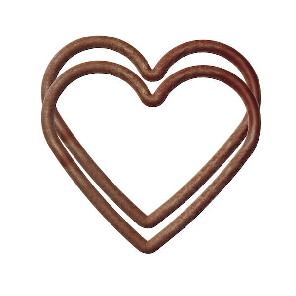 Linic Products UK Made Bag/Purse Handles, Plastic, Heart Shape, Brown, 1 Pair of 15x11cm Large Size Macrame, Sewing (S7834) Free UK Postage