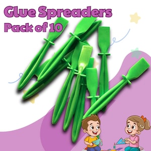 Linic Products UK Made Glue Spreaders, Green, Pack of 10, Plastic Craft, Adhesive, Paste, PVA Spreader Spatula. (S7306) Free UK Postage.