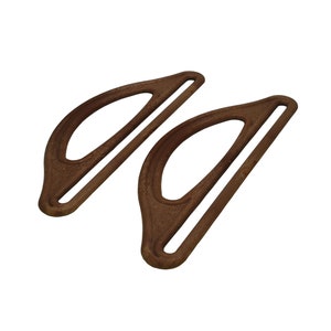 Linic Products UK Made Bag/Purse Handles, Plastic, Long, Brown Wood Effect, 1 Pair, Macrame, Sewing (S7792). Free UK Postage.