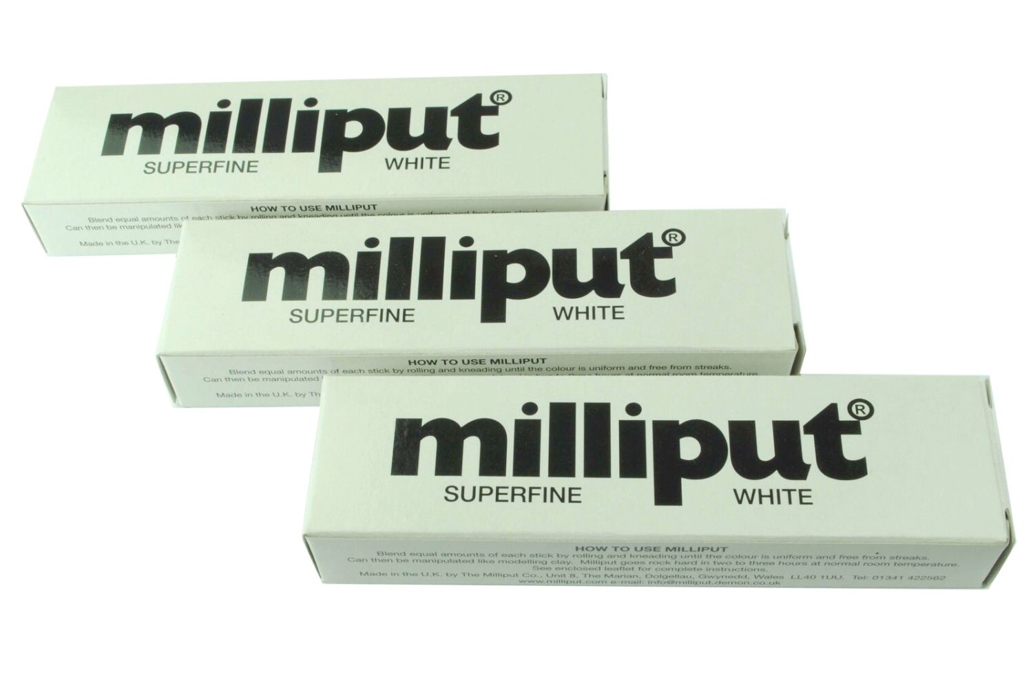 MILLIPUT EPOXY PUTTY SUPERFINE WHITE FOR PORCELAIN & CERAMICS 4oz