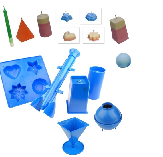 Set of 4 Candle Moulds 1 x Rectangular 1 x Pillar 1 x Pyramid 1 x Sphere S7566