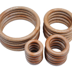 Linic Products UK Made Macrame Rings, Plastic, Pack of 20, Five of Each 38, 50, 76, 101mm, Choice of 2 Colours S7330 Free UK Postage. Brown