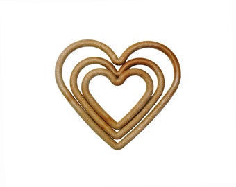 Linic Products UK Made Macrame Rings, Plastic, Heart Shaped, Brown, Pack of 15, Small, Medium & Large, Craft, Hobby (S7831) Free UK Postage.