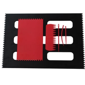 Weaving Loom Board Frames Set of 2, RED 95 x 160mm and BLACK A4 Size, with Comb & Needles. Instructions Included (S7801). Free UK Postage